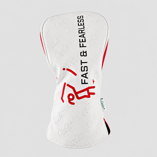 FAST & FEARLESS Premium Leather Driver Headcover - ChauChau GolfAccessories