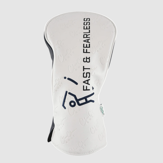 FAST & FEARLESS Premium Leather Driver Headcover - ChauChau GolfAccessories