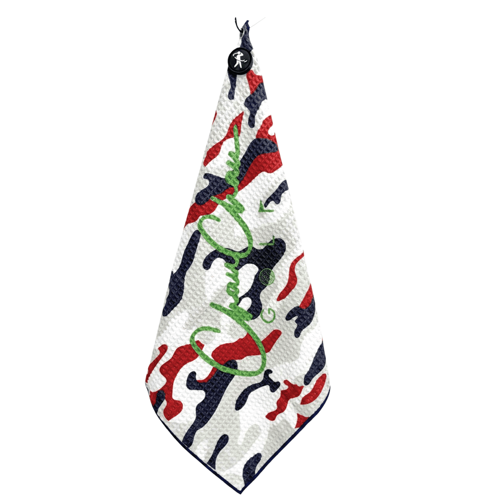 Magnetic Waffle Golf Towel _Red/White/Blue - ChauChau GolfAccessories