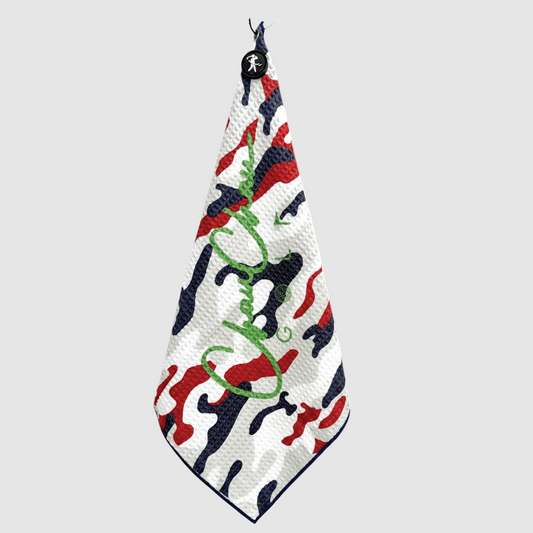 Magnetic Waffle Golf Towel _Red/White/Blue - ChauChau GolfAccessories