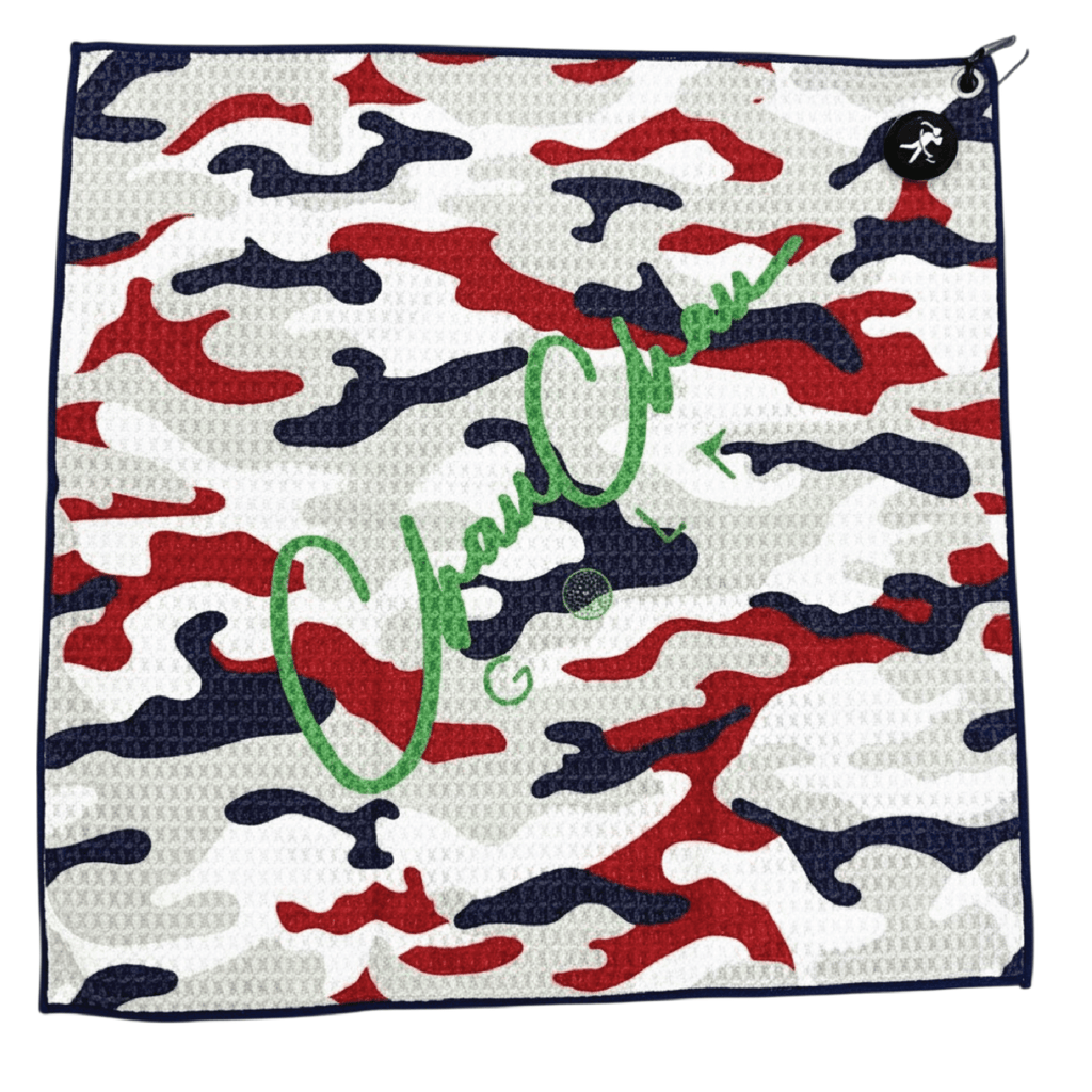 Magnetic Waffle Golf Towel _Red/White/Blue - ChauChau GolfAccessories