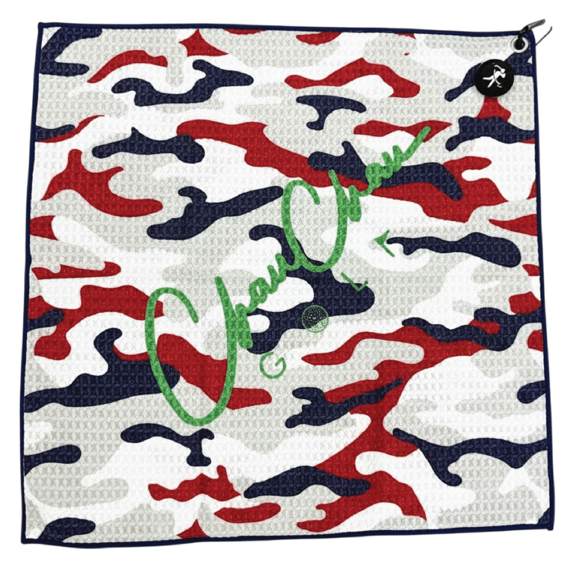 Magnetic Waffle Golf Towel _Red/White/Blue - ChauChau GolfAccessories